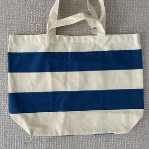 Batela Striped Canvas Tote Bag